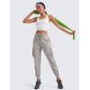 imageCRZ YOGA Cargo Joggers for Women Lightweight Ruched Workout Casual Travel Athletic Hiking Pants with PocketsDark Chrome