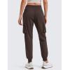 imageCRZ YOGA Cargo Joggers for Women Lightweight Ruched Workout Casual Travel Athletic Hiking Pants with PocketsHot Fudge Brown
