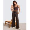 imageCRZ YOGA Cloud Jersey Wide Leg Sweatpants Women 30quot High Waisted Casual Lounge Pajama Travel Pants with PocketsHot Fudge Brown