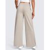 imageCRZ YOGA Cloud Jersey Wide Leg Sweatpants Women 30quot High Waisted Casual Lounge Pajama Travel Pants with PocketsMojave Tan