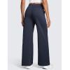 imageCRZ YOGA Cloud Jersey Wide Leg Sweatpants Women 30quot High Waisted Casual Lounge Pajama Travel Pants with PocketsNavy