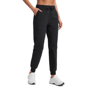 imageCRZ YOGA Casual Workout Jogger for Women 285quot  Tapered Lightweight Stretch Athletic Outdoor Pants with PocketsBlack