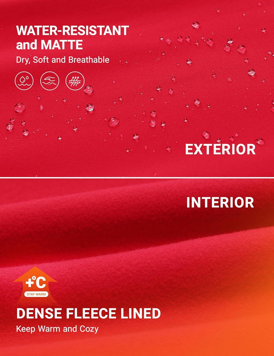 imageCRZ YOGA Womens Fleece Lined Athletic Leggings with Pockets 28quot  Water Resistant Matte Pants Winter Thermal Hiking CasualAurora Red