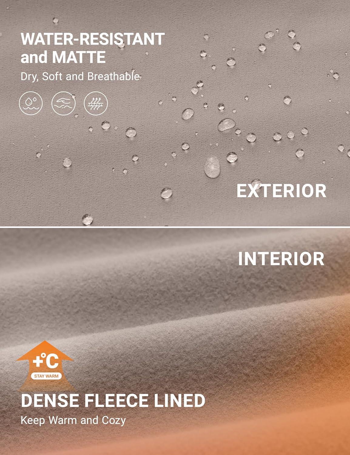 imageCRZ YOGA Womens Fleece Lined Athletic Leggings with Pockets 28quot  Water Resistant Matte Pants Winter Thermal Hiking CasualCreamy Latte