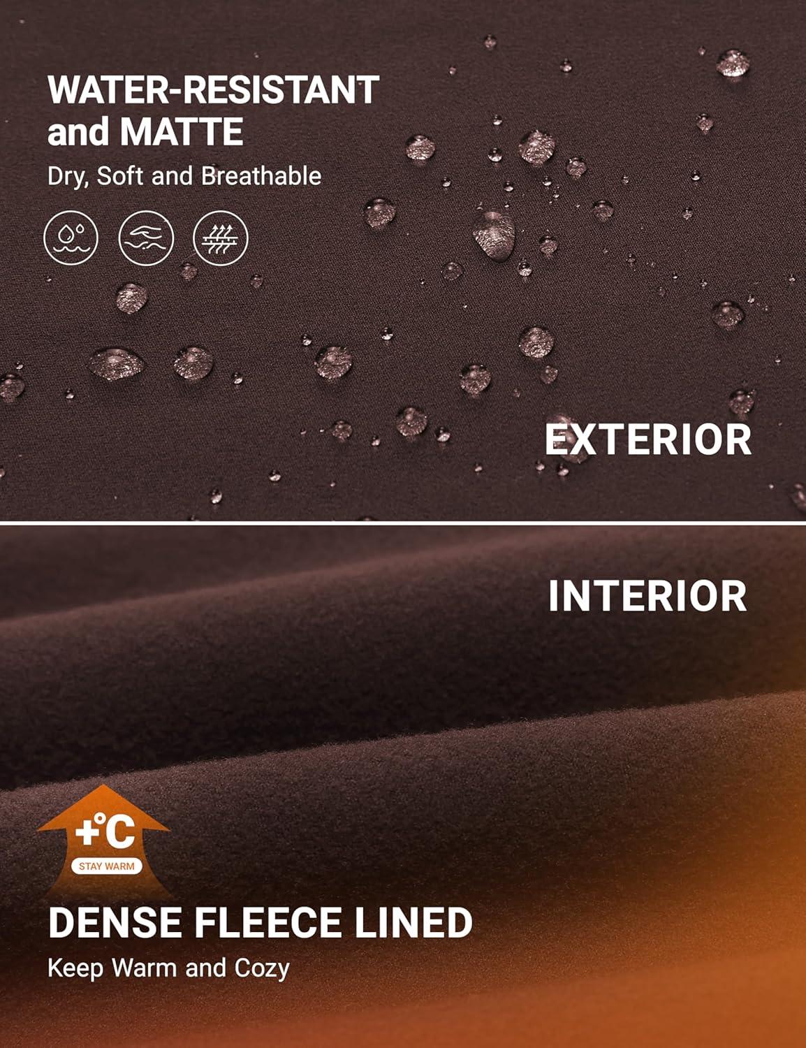 imageCRZ YOGA Womens Fleece Lined Athletic Leggings with Pockets 28quot  Water Resistant Matte Pants Winter Thermal Hiking CasualHot Fudge Brown