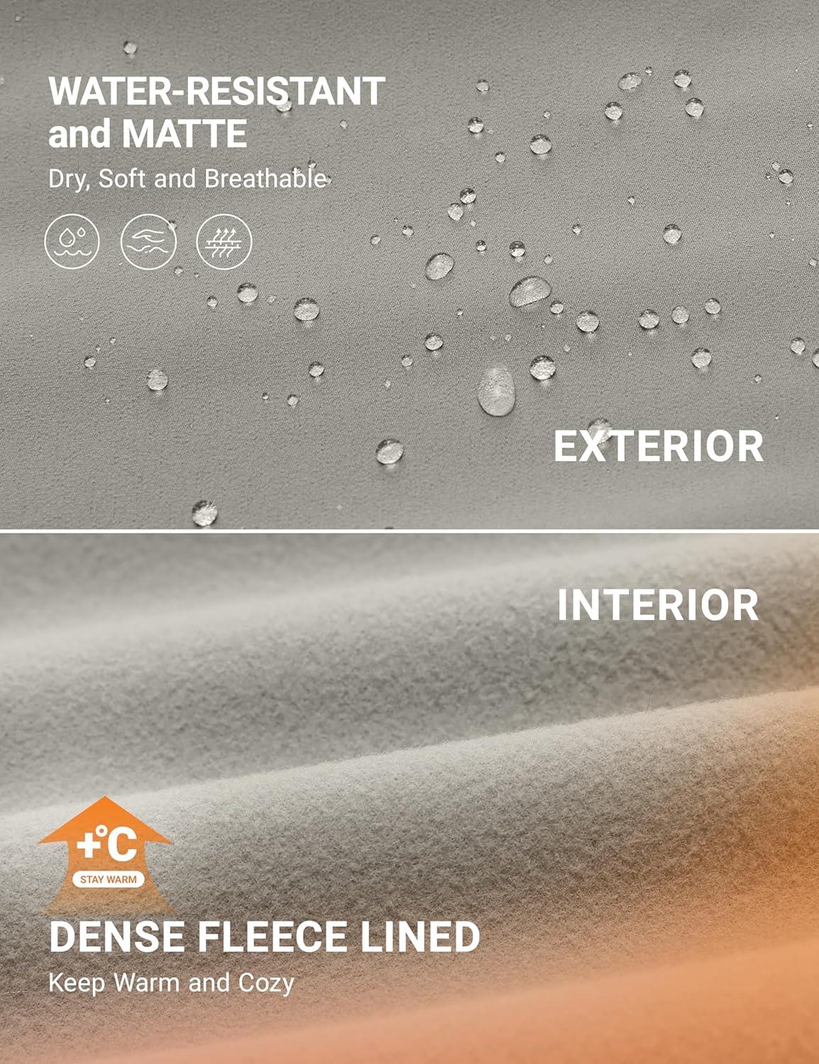 imageCRZ YOGA Womens Fleece Lined Athletic Leggings with Pockets 28quot  Water Resistant Matte Pants Winter Thermal Hiking CasualRock Grey