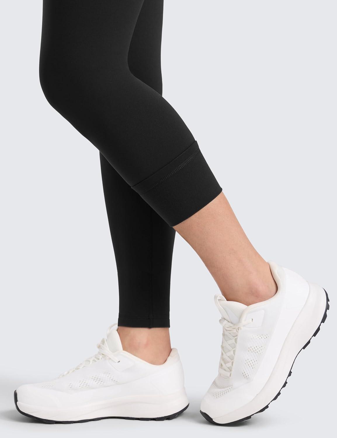 imageCRZ YOGA Womens Fleece Lined Leggings 28  Matte Thermal Winter Warm Full Length Pants Casual Lounge Yoga WorkoutBlack