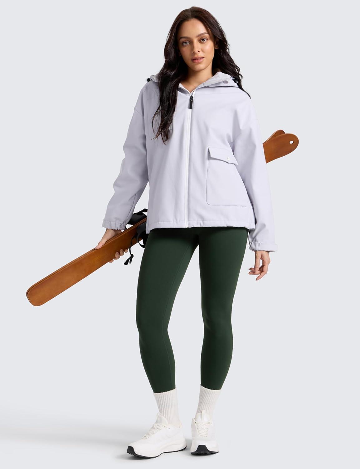 imageCRZ YOGA Womens Fleece Lined Leggings 28  Matte Thermal Winter Warm Full Length Pants Casual Lounge Yoga WorkoutLegend Green