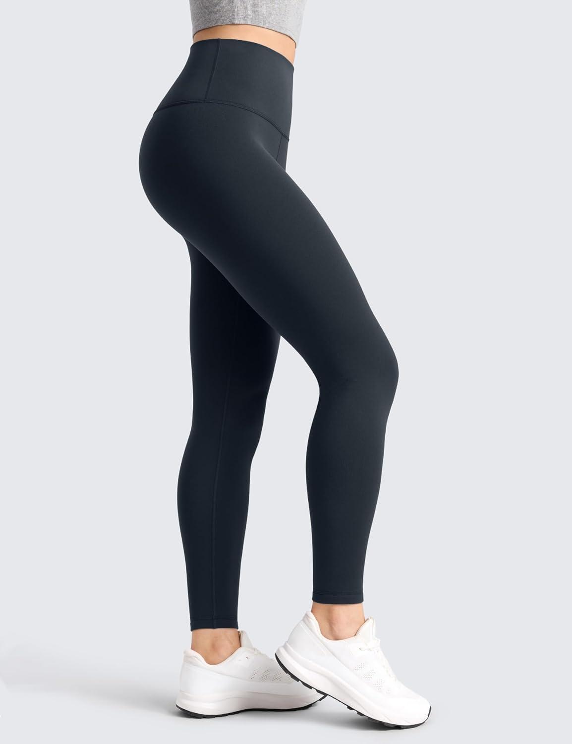 imageCRZ YOGA Womens Fleece Lined Leggings 28  Matte Thermal Winter Warm Full Length Pants Casual Lounge Yoga WorkoutTrue Navy