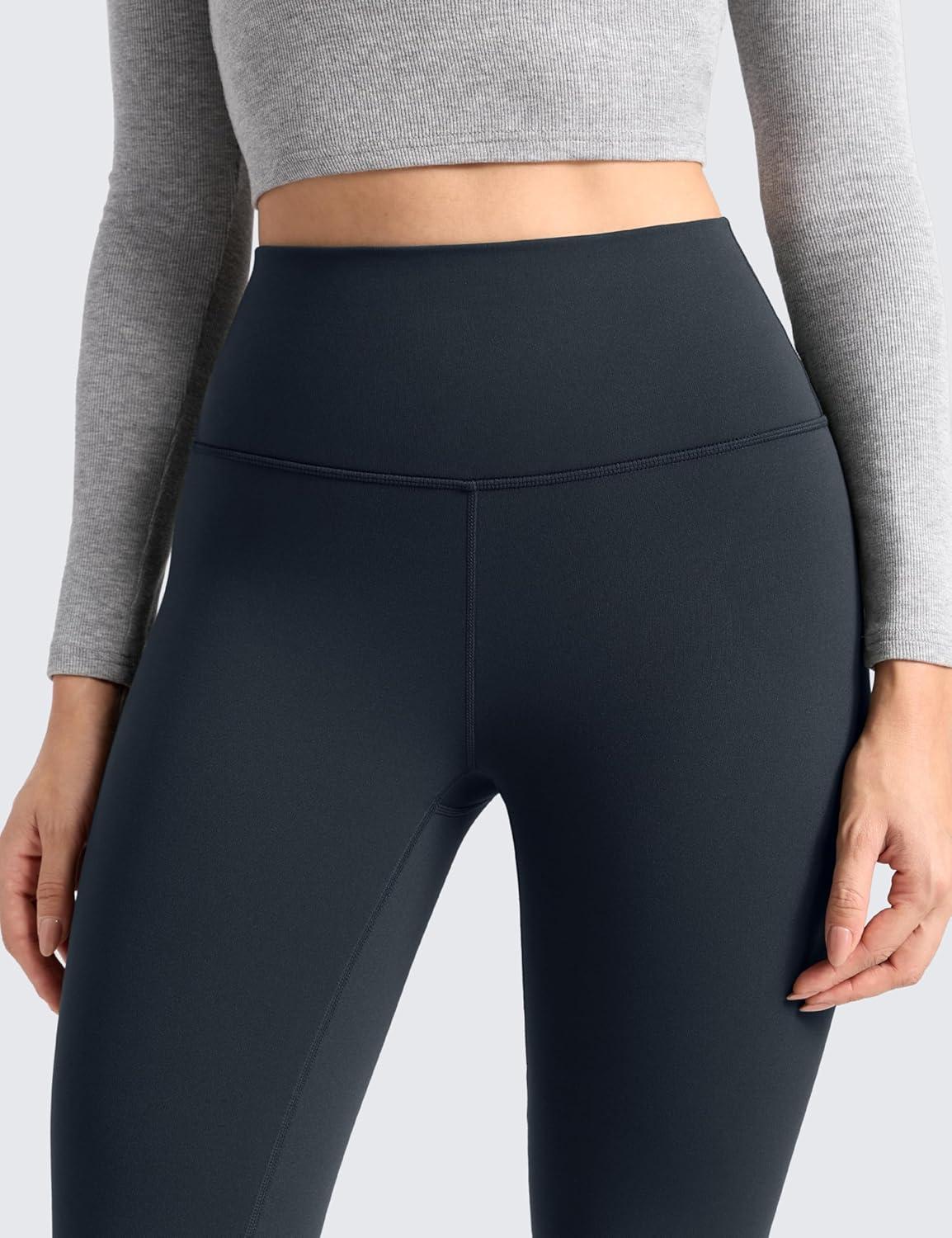 imageCRZ YOGA Womens Fleece Lined Leggings 28  Matte Thermal Winter Warm Full Length Pants Casual Lounge Yoga WorkoutTrue Navy