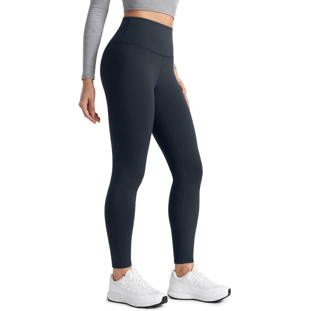 imageCRZ YOGA Womens Fleece Lined Leggings 28  Matte Thermal Winter Warm Full Length Pants Casual Lounge Yoga WorkoutTrue Navy