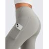 imageCRZ YOGA Womens Fleece Lined Athletic Leggings with Pockets 28quot  Water Resistant Matte Pants Winter Thermal Hiking CasualRock Grey