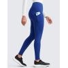 imageCRZ YOGA Womens Fleece Lined Athletic Leggings with Pockets 28quot  Water Resistant Matte Pants Winter Thermal Hiking CasualWaves Blue