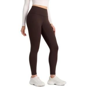 imageCRZ YOGA Womens Fleece Lined Leggings 28  Matte Thermal Winter Warm Full Length Pants Casual Lounge Yoga WorkoutHot Fudge Brown
