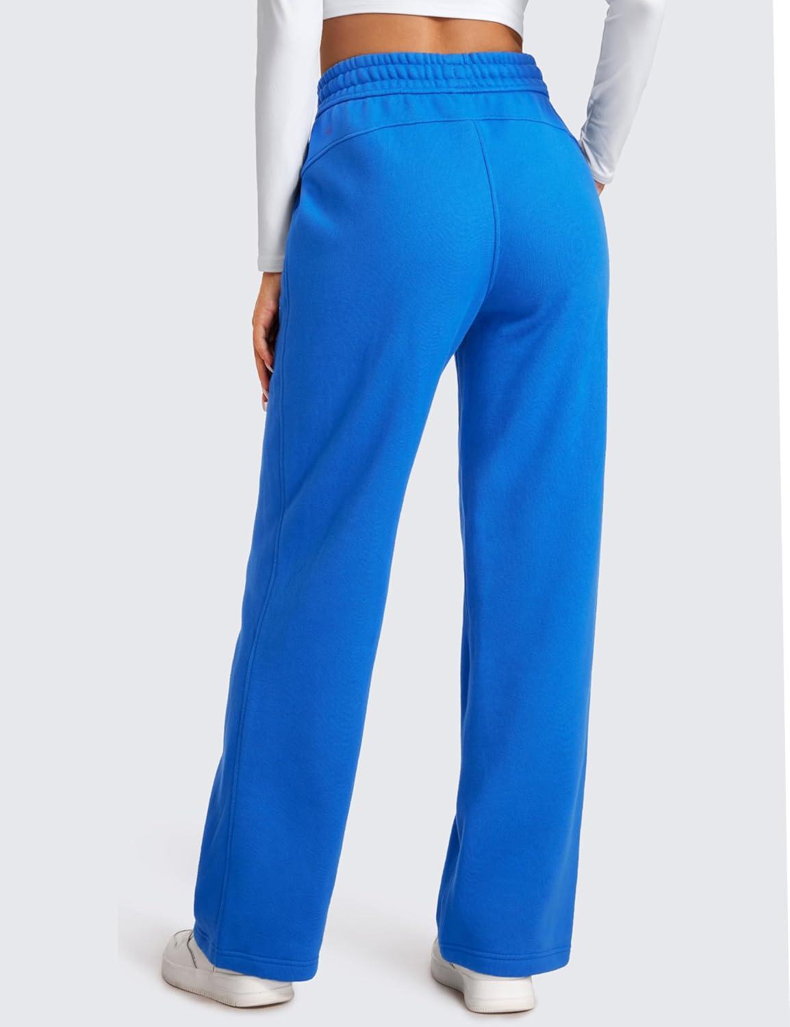 imageCRZ YOGA Cotton Fleece Lined Sweatpants Women 28quot30quot Straight Leg Casual Lounge Sweat Pants for WomenSparkle Blue