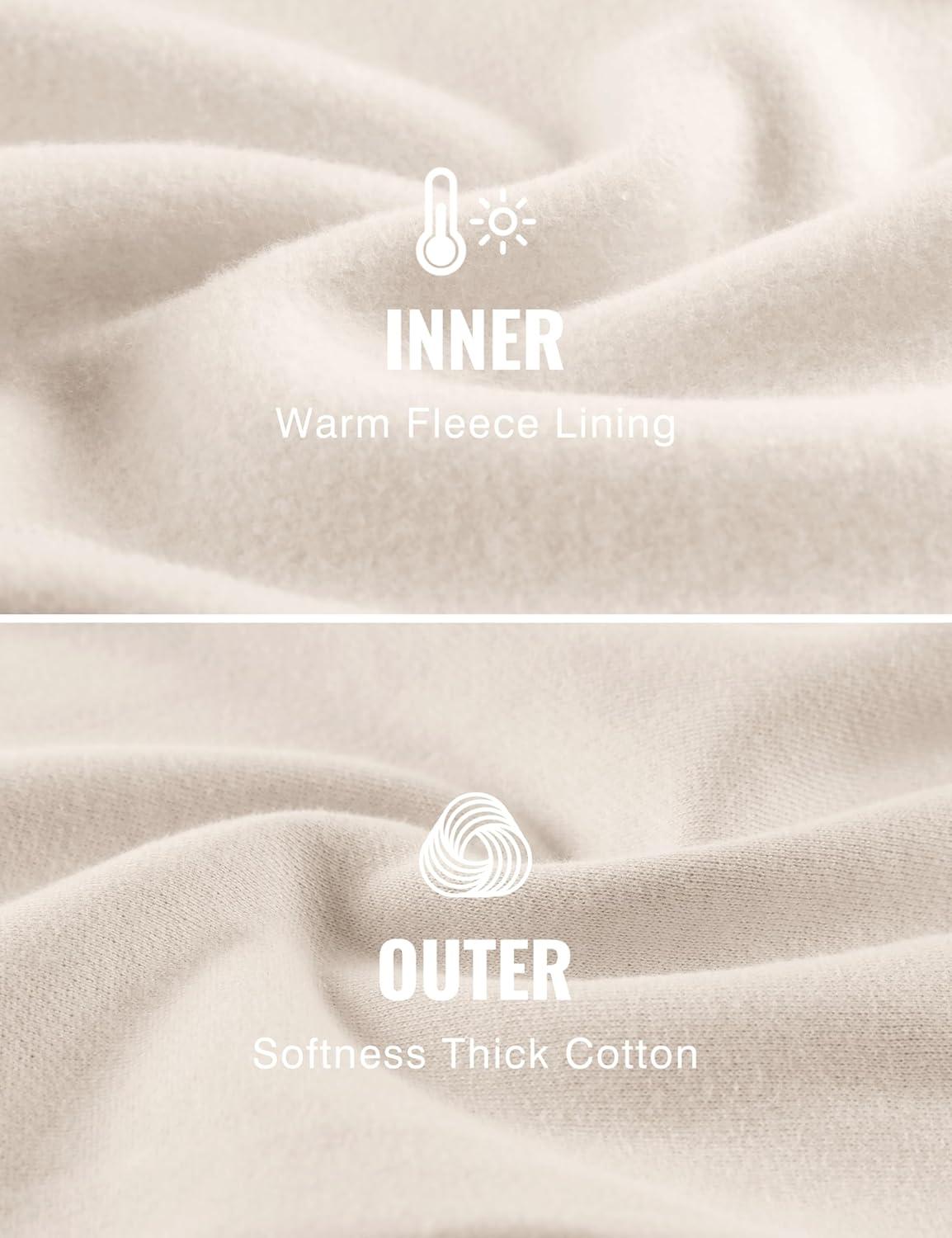 imageCRZ YOGA Cotton Fleece Lined Sweatpants Women 28quot30quot Straight Leg Casual Lounge Sweat Pants for WomenWhite Apricot