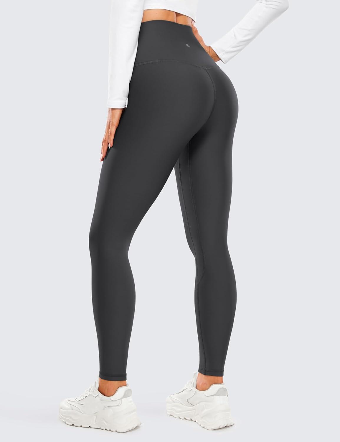 imageCRZ YOGA Womens Fleece Lined Leggings 28  Thermal Winter Warm Full Length Pants Casual Lounge Yoga WorkoutMysterious Grey