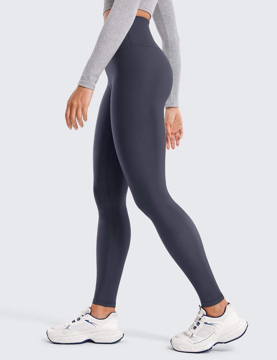 imageCRZ YOGA Womens Fleece Lined Leggings 28  Thermal Winter Warm Full Length Pants Casual Lounge Yoga WorkoutNavy