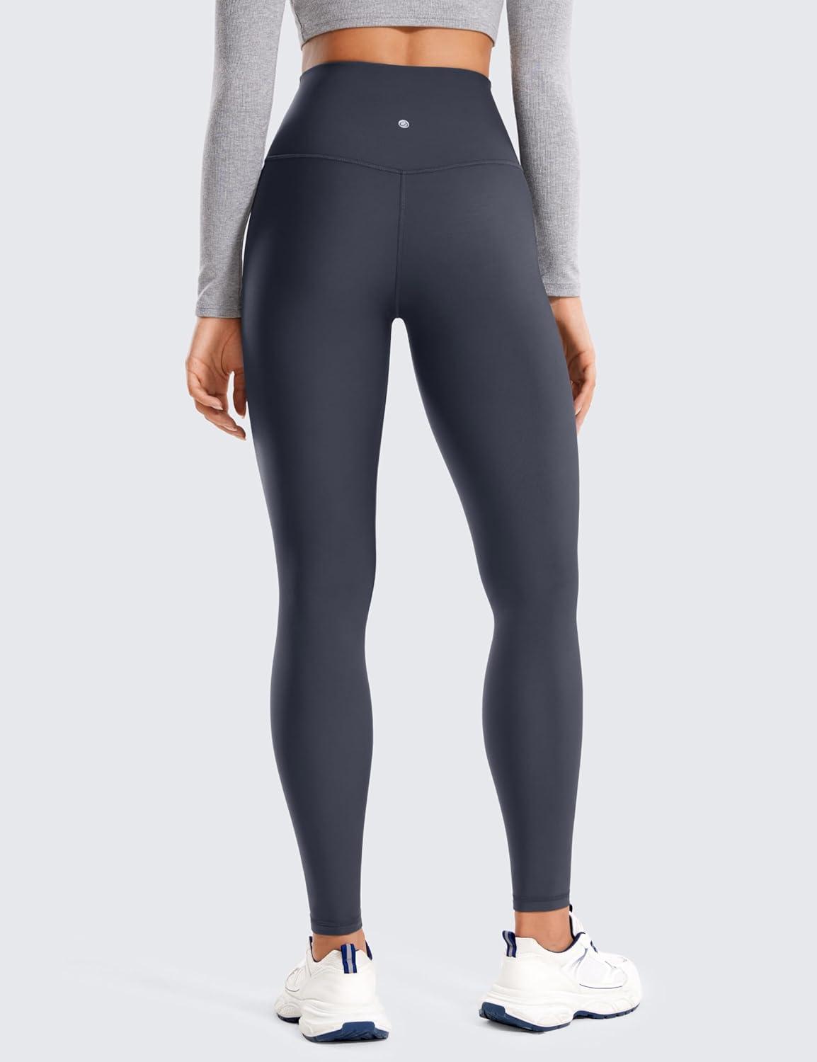 imageCRZ YOGA Womens Fleece Lined Leggings 28  Thermal Winter Warm Full Length Pants Casual Lounge Yoga WorkoutNavy