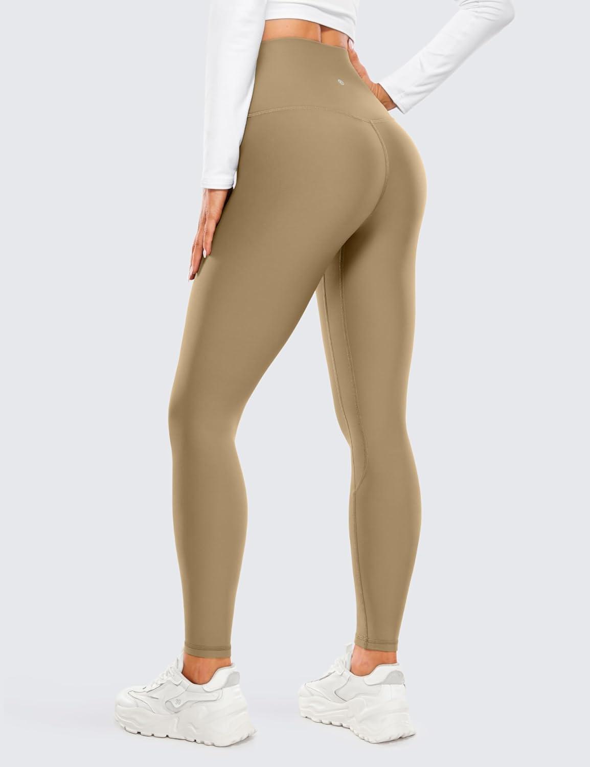 imageCRZ YOGA Womens Fleece Lined Leggings 28  Thermal Winter Warm Full Length Pants Casual Lounge Yoga WorkoutSoul Brown