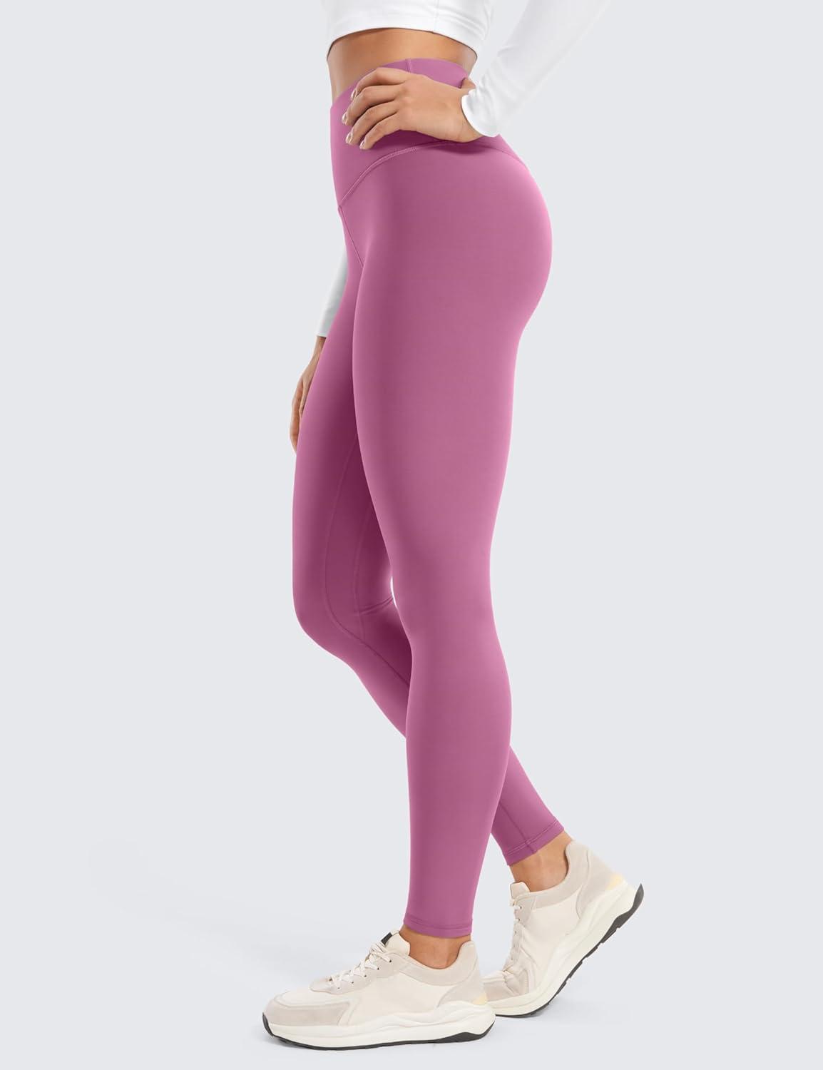 imageCRZ YOGA Womens Fleece Lined Leggings 28  Thermal Winter Warm Full Length Pants Casual Lounge Yoga WorkoutVelvet Dust