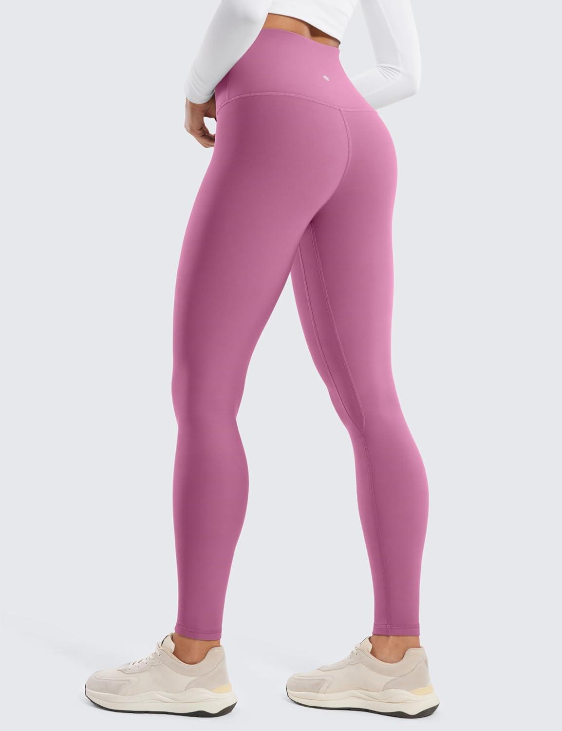 imageCRZ YOGA Womens Fleece Lined Leggings 28  Thermal Winter Warm Full Length Pants Casual Lounge Yoga WorkoutVelvet Dust