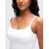imageCRZ YOGA Butterluxe Double Lined Camisole Tops for Women Soft Casual Scoop Neck Tank Yoga Summer Going Out Sleeveless ShirtsWhite