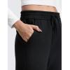 imageCRZ YOGA Cotton Fleece Lined Sweatpants Women 28quot30quot Straight Leg Casual Lounge Sweat Pants for WomenBlack