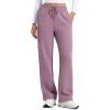 imageCRZ YOGA Cotton Fleece Lined Sweatpants Women 28quot30quot Straight Leg Casual Lounge Sweat Pants for WomenLight Lavender