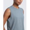 imageCRZ YOGA CottonBlend Workout Muscle Tank for Women Breathable Quick Dry High Neck Athletic Tops Casual Sleeveless ShirtsBelgian Blue