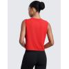 imageCRZ YOGA CottonBlend Workout Muscle Tank for Women Breathable Quick Dry High Neck Athletic Tops Casual Sleeveless ShirtsDeep Red