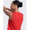 imageCRZ YOGA CottonBlend Workout Muscle Tank for Women Breathable Quick Dry High Neck Athletic Tops Casual Sleeveless ShirtsDeep Red