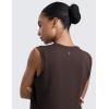 imageCRZ YOGA CottonBlend Workout Muscle Tank for Women Breathable Quick Dry High Neck Athletic Tops Casual Sleeveless ShirtsHot Fudge Brown