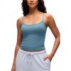 imageCRZ YOGA Butterluxe Double Lined Camisole Tops for Women Soft Casual Scoop Neck Tank Yoga Summer Going Out Sleeveless ShirtsBlue Ashes