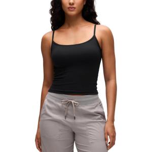 imageCRZ YOGA Butterluxe Double Lined Camisole Tops for Women Soft Casual Scoop Neck Tank Yoga Summer Going Out Sleeveless ShirtsBlack
