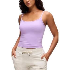 imageCRZ YOGA Butterluxe Double Lined Camisole Tops for Women Soft Casual Scoop Neck Tank Yoga Summer Going Out Sleeveless ShirtsElfin Purple