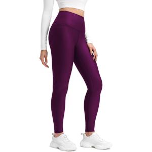 imageCRZ YOGA Womens Fleece Lined Leggings 28  Thermal Winter Warm Full Length Pants Casual Lounge Yoga WorkoutPlum Magenta