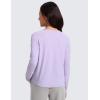imageCRZ YOGA Girls Cloudweight Athletic Shirts Long Sleeve Tees Crew Neck Side Slit Tops Teen Kids Active Gym Casual Quick DryLilac Air