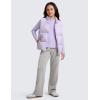 imageCRZ YOGA Girls Cloudweight Athletic Shirts Long Sleeve Tees Crew Neck Side Slit Tops Teen Kids Active Gym Casual Quick DryLilac Air