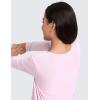 imageCRZ YOGA Girls Cloudweight Athletic Shirts Long Sleeve Tees Crew Neck Side Slit Tops Teen Kids Active Gym Casual Quick DryPink Peony