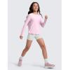 imageCRZ YOGA Girls Cloudweight Athletic Shirts Long Sleeve Tees Crew Neck Side Slit Tops Teen Kids Active Gym Casual Quick DryPink Peony