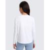 imageCRZ YOGA Girls Cloudweight Athletic Shirts Long Sleeve Tees Crew Neck Side Slit Tops Teen Kids Active Gym Casual Quick DryWhite