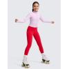 imageCRZ YOGA Girls Thermal Fleece Lined Athletic Leggings Matte Warm Winter Kids Lounge High Waist Full Length PantsAurora Red