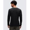 imageCRZ YOGA Mens CottonBlend Long Sleeve Shirts Crew Neck Moisture Wicking Lightweight Soft Workout Athletic Casual TShirtBlack