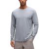 imageCRZ YOGA Mens CottonBlend Long Sleeve Shirts Crew Neck Moisture Wicking Lightweight Soft Workout Athletic Casual TShirtSilver Gray