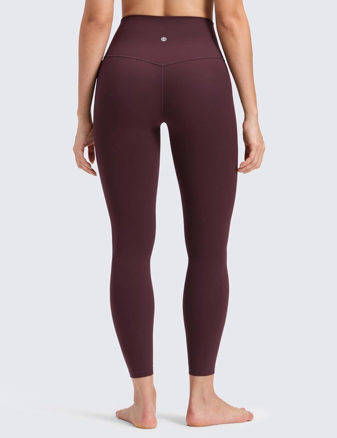 imageCRZ YOGA Womens Butterluxe No Front Seam Yoga Leggings 25quot  High Waisted Lounge Pants Pilates Workout Athletic Buttery SoftRipe Plum