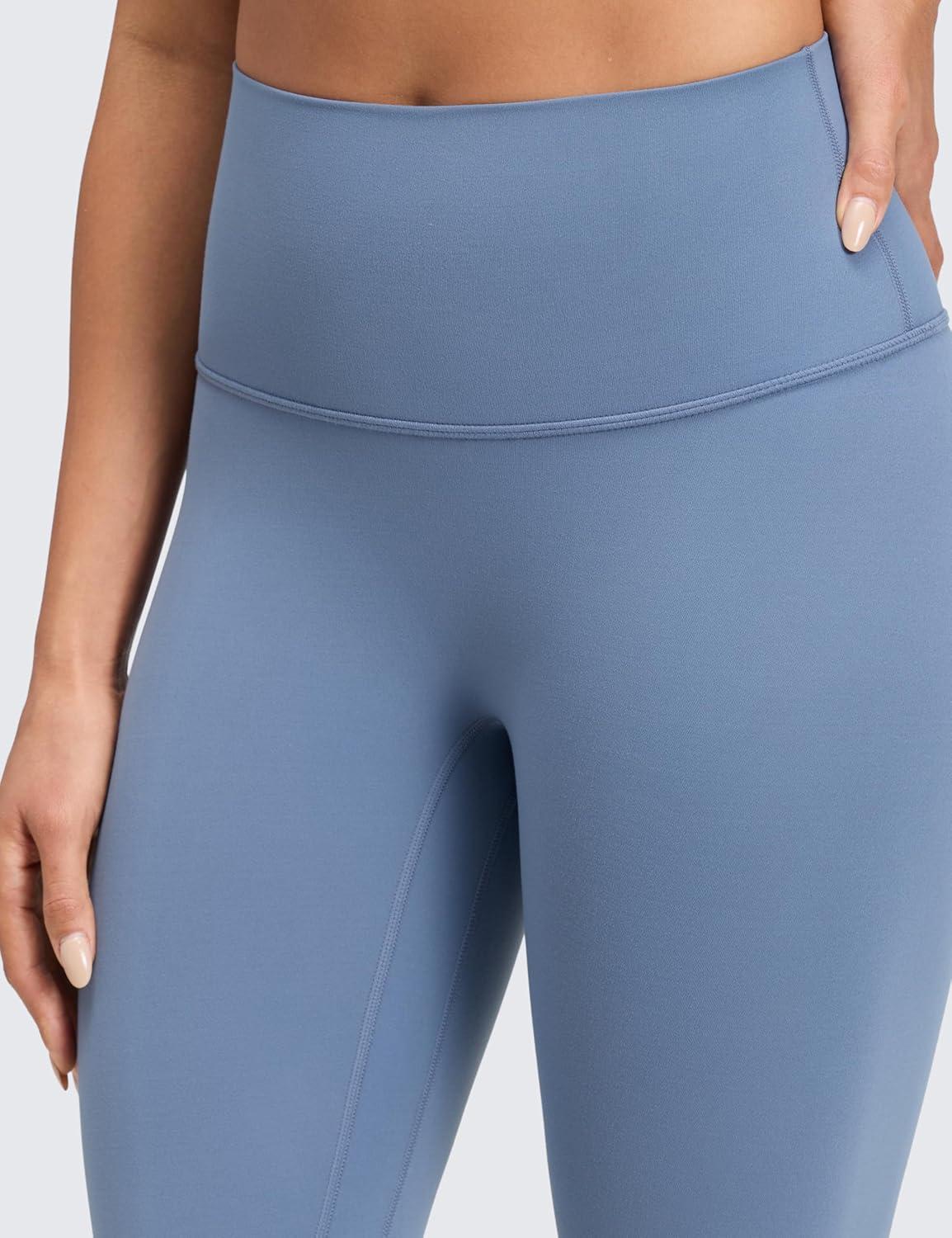 imageCRZ YOGA Womens Butterluxe No Front Seam Yoga Leggings 25quot  High Waisted Lounge Pants Pilates Workout Athletic Buttery SoftWashed Denim