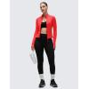 imageCRZ YOGA Butterluxe Womens Cropped Slim Fit Workout Jacket Weightless Track Athletic Full Zip Up Tops with Thumb HolesDeep Red