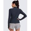 imageCRZ YOGA Cloudweight Mock Neck Tops for Women Lightweight Workout Long Sleeve Shirts Soft Athletic TShirt with Thumb HoleTrue Navy