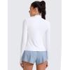 imageCRZ YOGA Cloudweight Mock Neck Tops for Women Lightweight Workout Long Sleeve Shirts Soft Athletic TShirt with Thumb HoleWhite